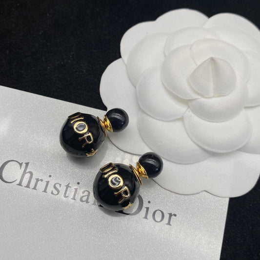 Christian Dior Black Earrings – Bold & Elegant