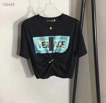 Versace Graphic Knot-Front T-Shirt