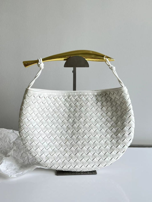 Bottega Veneta Metallic Silver Woven Handbag – Luxe & Contemporary