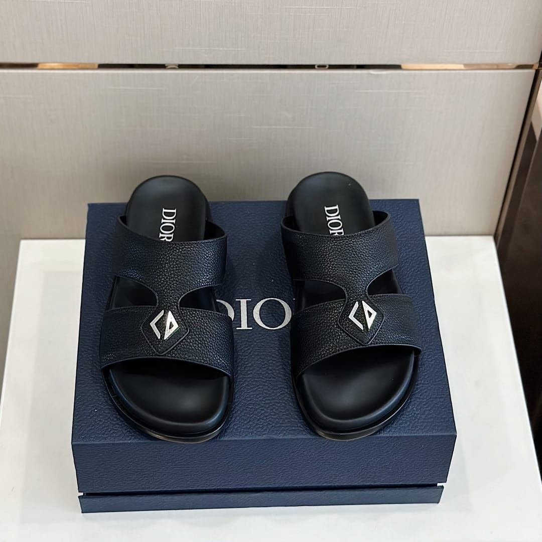 Dior Leather Slide Sandals