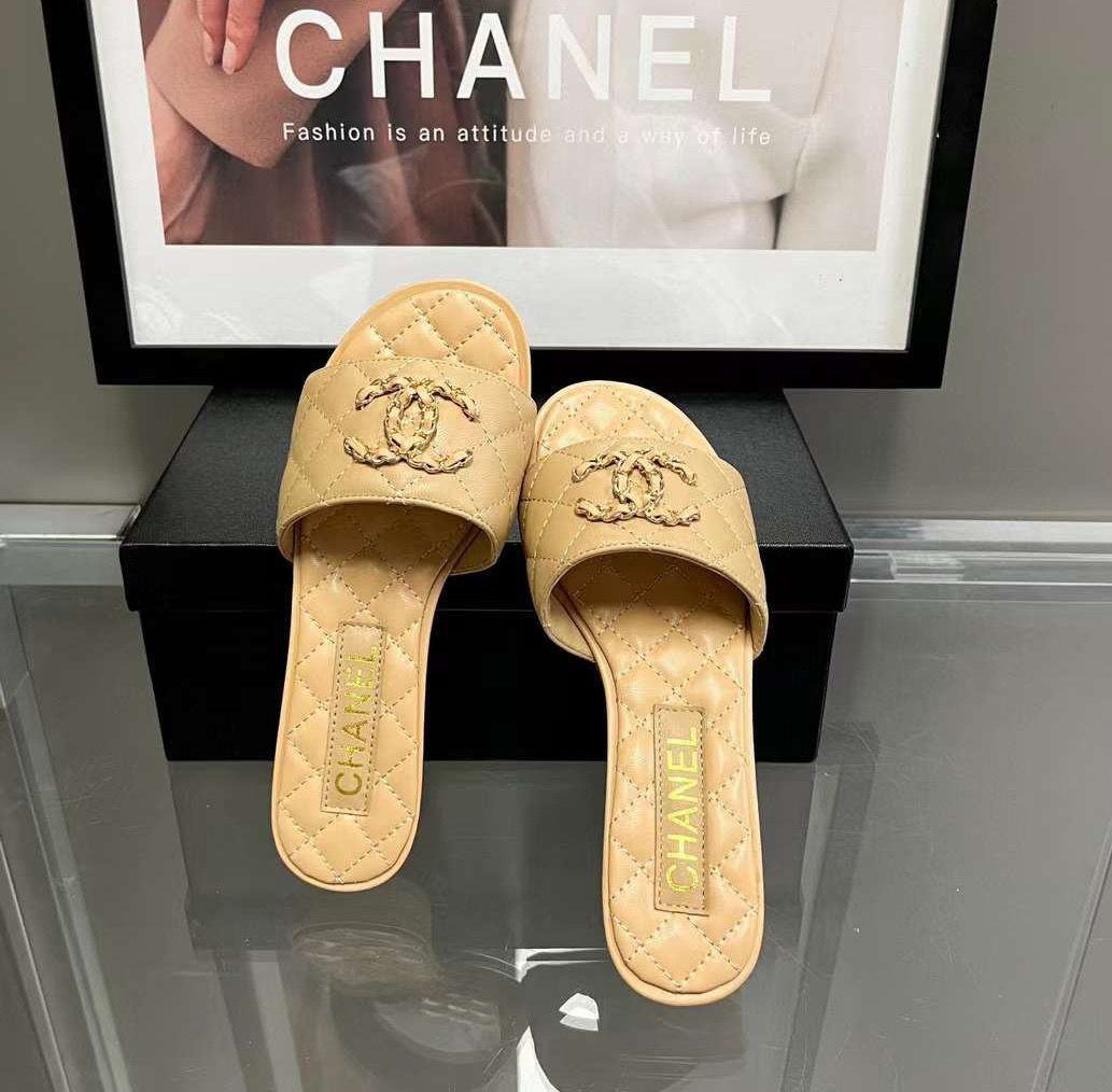 Chanel Quilted Slide Sandals – Elegant & Timeless