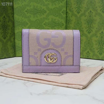 Gucci Pink GG Canvas and Leather Wallet