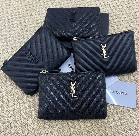 Saint Laurent Black Quilted Leather Wallet Collection