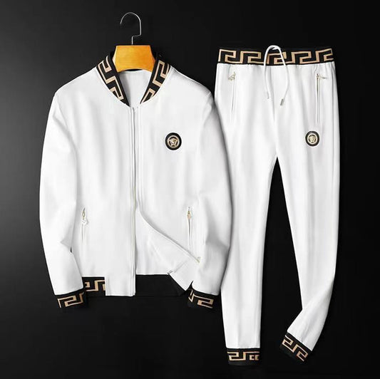 Versace White & Gold Greek Key Tracksuit