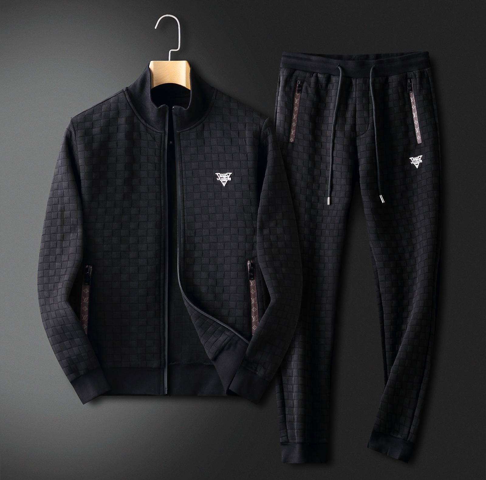 Prada-Inspired Black Checkered Tracksuit