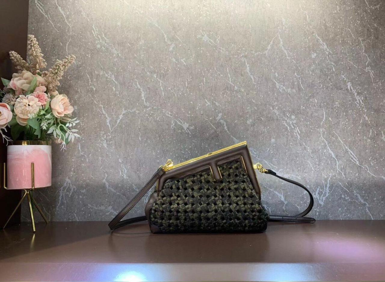 Luxury Designer Handwoven Fendi Peekaboo Handbag