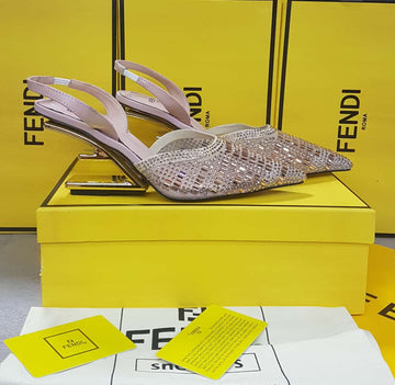 Elegant Fendi Crystal-Embellished Heels