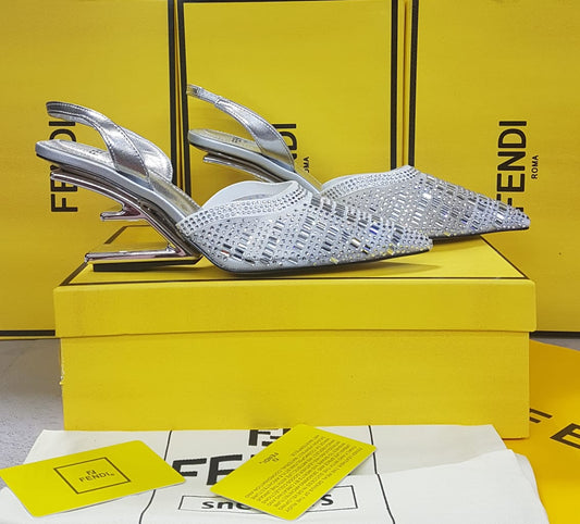 Elegant Fendi Crystal-Embellished Heels