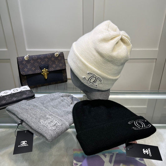 Chanel Embroidered Knit Beanies Collection