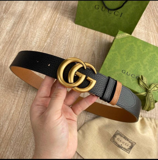 Gucci Fashion Belt – Reversible Leather with Dazzling Buckle