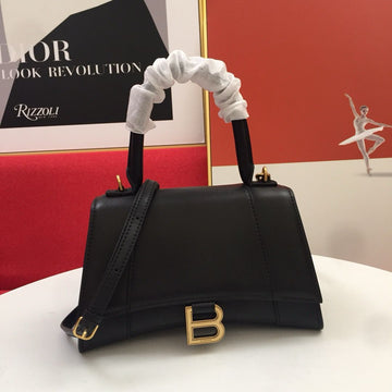 Balenciaga Hourglass Black Leather Handbag