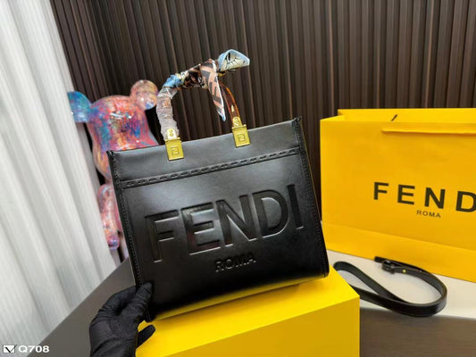 Fendi Roma Tan Leather Tote Bag – Luxury Designer Handbag