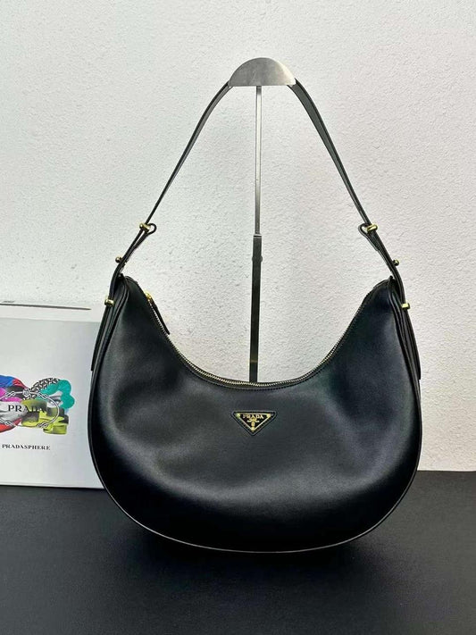 Prada Leather Moon-Shaped Hobo Bag