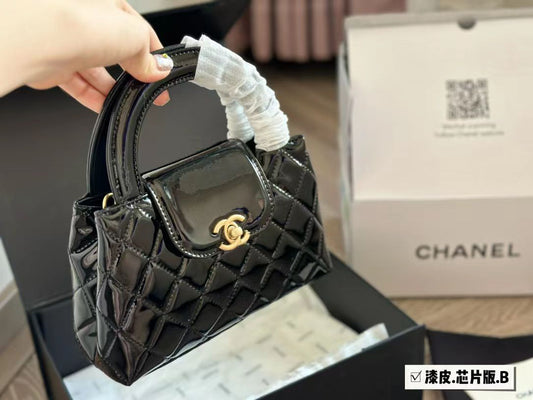 Chanel Mini Top Handle – Black Patent Perfection