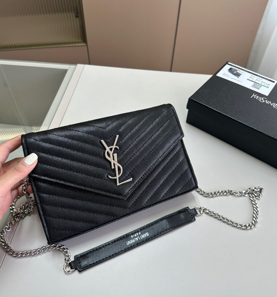 YSL Quilted Chain Wallet