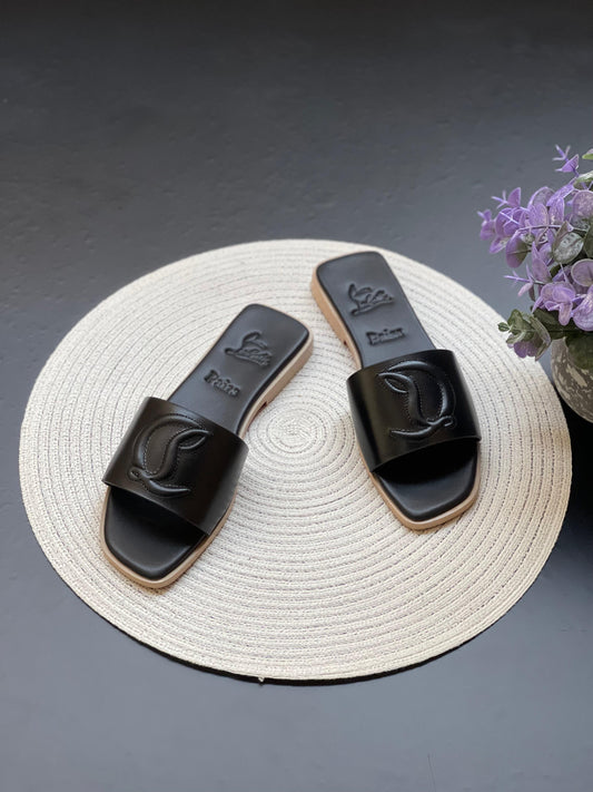 Elegant Leather Slide Sandals