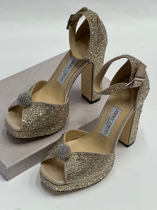 Jimmy Choo Crystal-Embellished Platform Heels