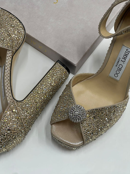 Jimmy Choo Crystal-Embellished Platform Heels