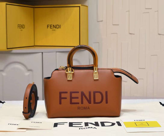 Fendi Peekaboo Mini Handbag in Brown Leather