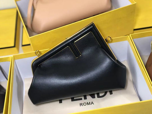 Fendi First Black Leather Clutch